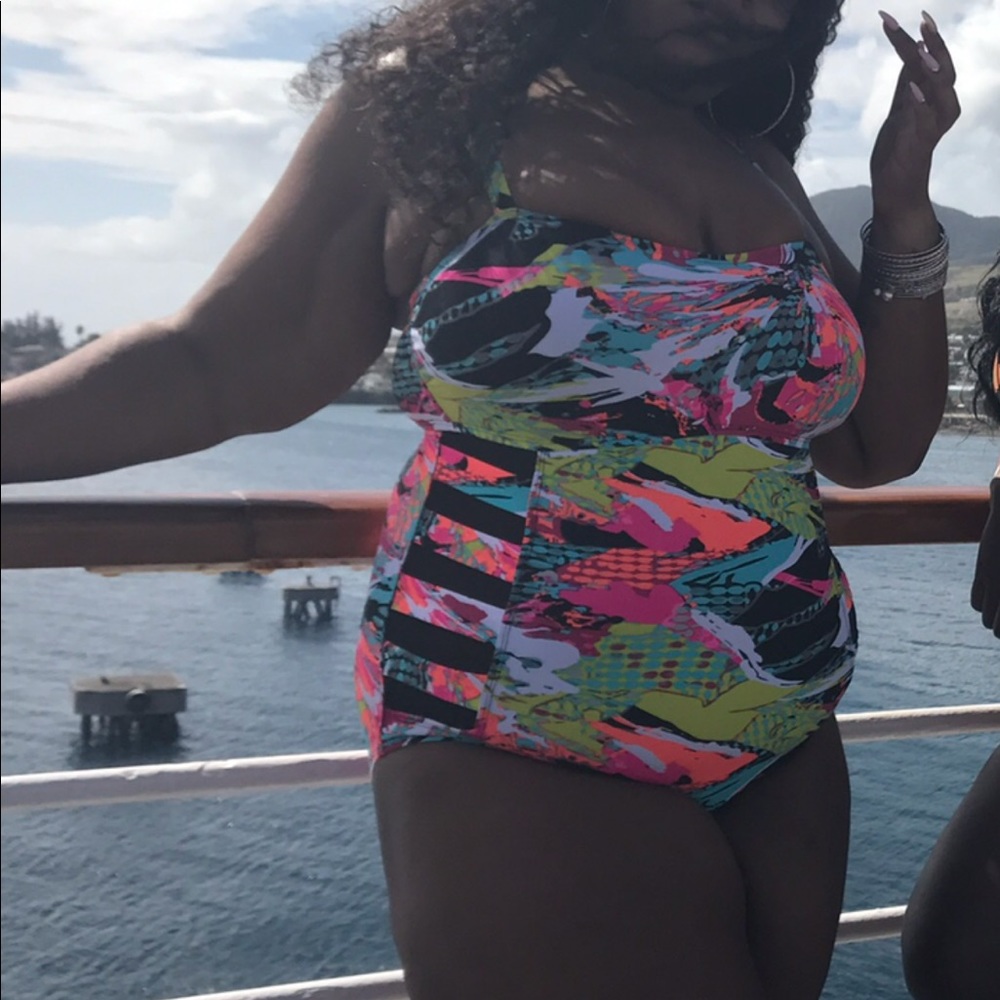 Plus size one piece swimsuit by Ashley Stewart